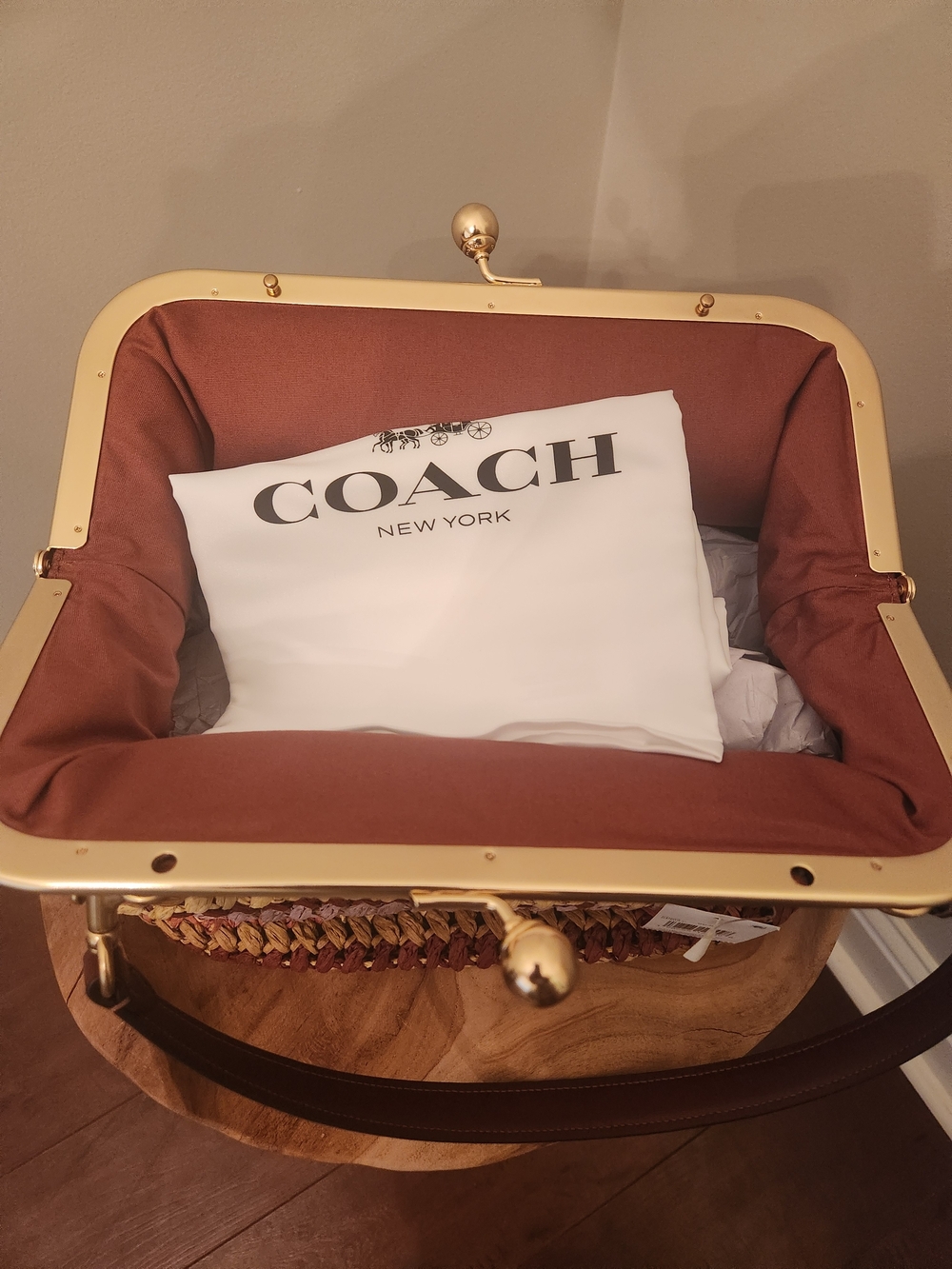 COACH Kisslock Medium Multi Straw Frame Bag 27 - Picture 4 of 12
